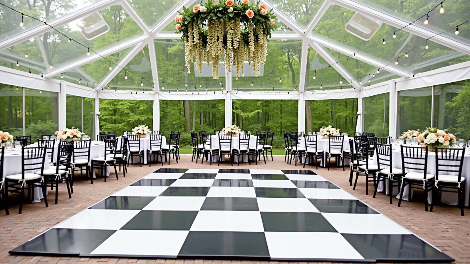 Dance floor rental services overview for a San Francisco wedding reception