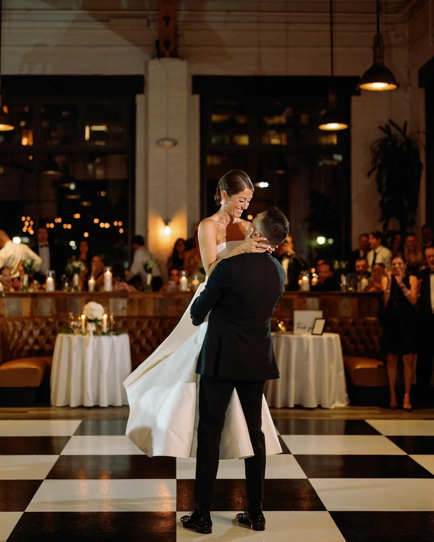 Couple sharing their first dance at an elegant San Francisco wedding reception